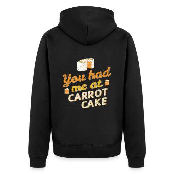 You Had Me At Carrot Cake Karottenkuchen - Unisex Premium Organic Zip Hoodie - black - Back - Nico (187cm)