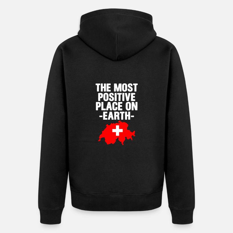 Schweiz - Unisex Premium Bio Zip Hoodie - Schwarz