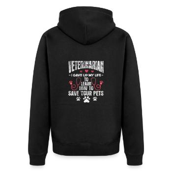 Vétérinaire vétérinaire Cadeau vétérinaire - Veste à capuche bio Premium Unisexe - noir - Dos - Nico (187cm)