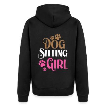 Hundesitterin Mädchen Hundesitting Dog Sitting - Unisex Premium Bio Zip Hoodie - Schwarz - Hinten - Nico (187cm)