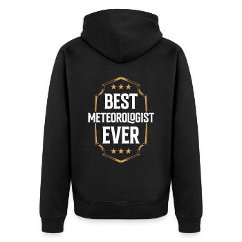 Bester Meteorologe Überhaupt Meteorologie Beruf - Unisex Premium Bio Zip Hoodie - Schwarz - Hinten - Nico (187cm)