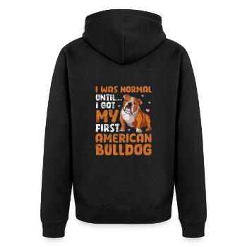 American Bulldog Dog Dog Lovers Cadeau - Veste à capuche bio Premium Unisexe - noir - Dos - Nico (187cm)