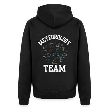 Équipe Météorologie Météorologue Prévisions météorologiques - Veste à capuche bio Premium Unisexe - noir - Dos - Nico (187cm)