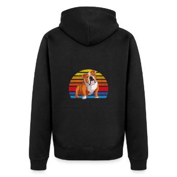 American Bulldog - Unisex Premium Bio Zip Hoodie - Schwarz - Hinten - Nico (187cm)