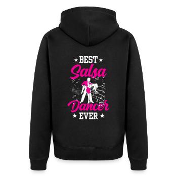 Best Salsa Dancer of All Time Dancer Dance - Unisex Premium Organic Zip Hoodie - black - Back - Nico (187cm)