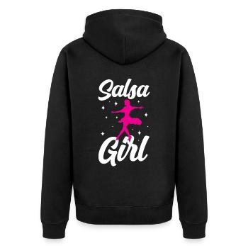 Salsa Mädchen Tanzen Tänzer Tanz Hobby - Unisex Premium Bio Zip Hoodie - Schwarz - Hinten - Nico (187cm)