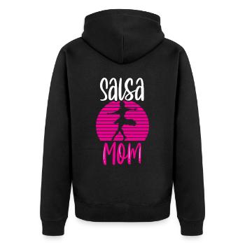 Salsa Mama Tanzen Tänzer Tanz Hobby - Unisex Premium Bio Zip Hoodie - Schwarz - Hinten - Nico (187cm)