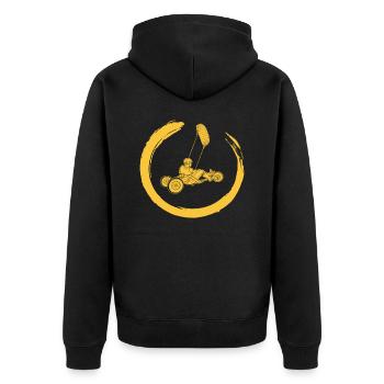 Strand-Kite Windracer Land-Kite Kite-Strandsegler - Unisex Premium Bio Zip Hoodie - Schwarz - Hinten - Nico (187cm)