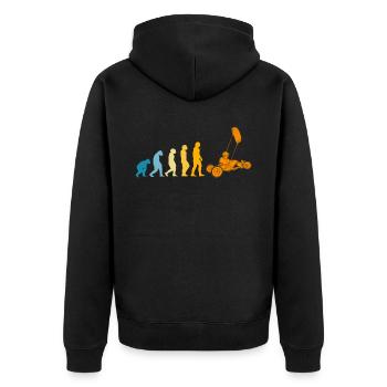 Strand-Kite Windracer Land-Kite Kite-Strandsegler - Unisex Premium Bio Zip Hoodie - Schwarz - Hinten - Nico (187cm)
