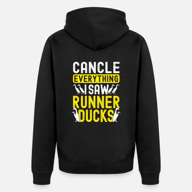 Porte-canards en cours d’exécution - Veste à capuche bio Premium Unisexe - noir