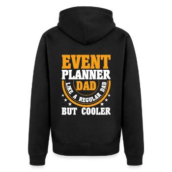 Eventplaner Hochzeitsplaner Event Manager - Unisex Premium Bio Zip Hoodie - Schwarz - Hinten - Nico (187cm)