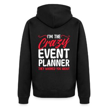 Eventplaner Hochzeitsplaner Event Manager - Unisex Premium Bio Zip Hoodie - Schwarz - Hinten - Nico (187cm)