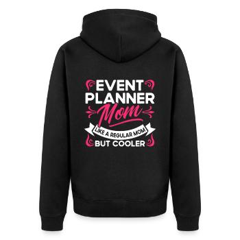 Eventplaner Hochzeitsplaner Event Manager - Unisex Premium Bio Zip Hoodie - Schwarz - Hinten - Nico (187cm)