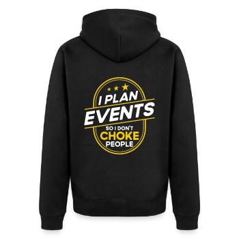 Eventplaner Hochzeitsplaner Event Manager - Unisex Premium Bio Zip Hoodie - Schwarz - Hinten - Nico (187cm)