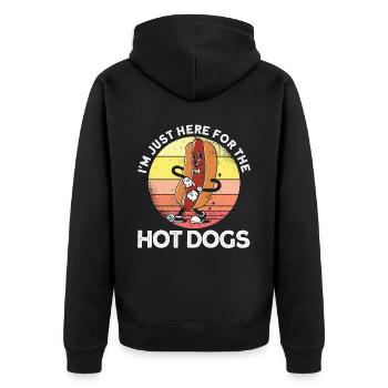 Hotdog Food Lover Hotdog Verkäufer Essen Hotdog - Unisex Premium Bio Zip Hoodie - Schwarz - Hinten - Nico (187cm)
