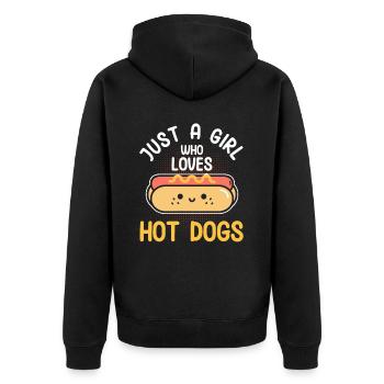 Hotdog Food Lover Hotdogs Contest Hotdog-verkäufer - Unisex Premium Bio Zip Hoodie - Schwarz - Hinten - Nico (187cm)