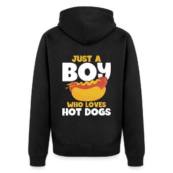 Hotdog Food Lover Hotdogs Contest Hotdog-verkäufer - Unisex Premium Bio Zip Hoodie - Schwarz - Hinten - Nico (187cm)