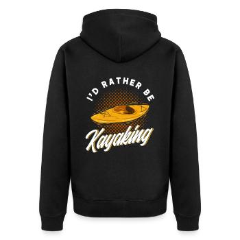 Kayak Kayaker Canoe Outdoor Water Kayaking - Unisex Premium Organic Zip Hoodie - black - Back - Nico (187cm)