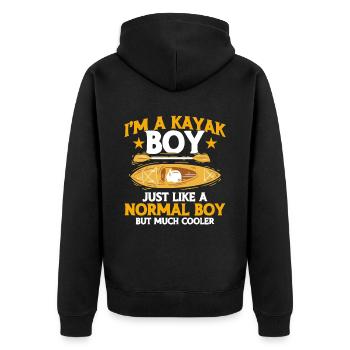 Kayak Kayaker Canoe Outdoor Water Kayaking - Unisex Premium Organic Zip Hoodie - black - Back - Nico (187cm)