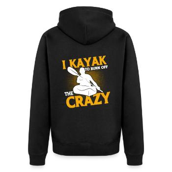 Kajak Kajakfahrer Kanu Outdoor Wasserkajak - Unisex Premium Bio Zip Hoodie - Schwarz - Hinten - Nico (187cm)