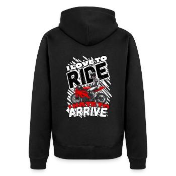 Moto Lifestyle / Moto / Moto motard - Veste à capuche bio Premium Unisexe - noir - Dos - Nico (187cm)