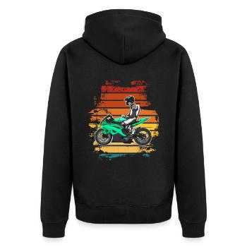 Moto Lifestyle / Moto / Moto motard - Veste à capuche bio Premium Unisexe - noir - Dos - Nico (187cm)