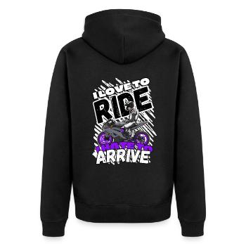Motorcycle Lifestyle / Motorcycle / Motorcycle biker - Unisex Premium Organic Zip Hoodie - black - Back - Nico (187cm)