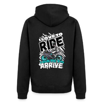 Motorcycle Lifestyle / Motorcycle / Motorcycles biker - Unisex Premium Organic Zip Hoodie - black - Back - Nico (187cm)