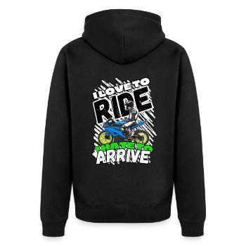 Moto Lifestyle / Moto / Moto motard - Veste à capuche bio Premium Unisexe - noir - Dos - Nico (187cm)
