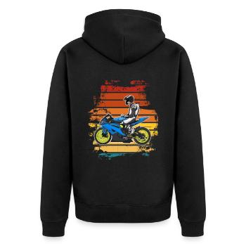 Moto Lifestyle / Moto / Moto motard - Veste à capuche bio Premium Unisexe - noir - Dos - Nico (187cm)