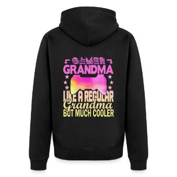 Grand-mère joueuse - Veste à capuche bio Premium Unisexe - noir - Dos - Nico (187cm)