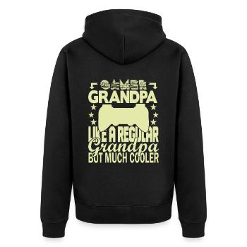 Grand-père joueur - Veste à capuche bio Premium Unisexe - noir - Dos - Nico (187cm)