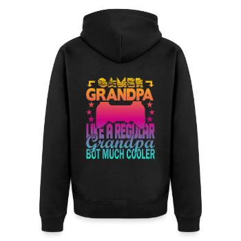 Grand-père joueur - Veste à capuche bio Premium Unisexe - noir - Dos - Nico (187cm)
