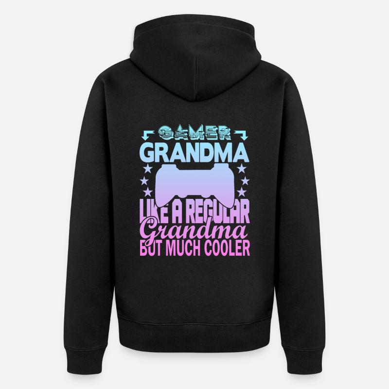 Grand-mère joueuse - Veste à capuche bio Premium Unisexe - noir