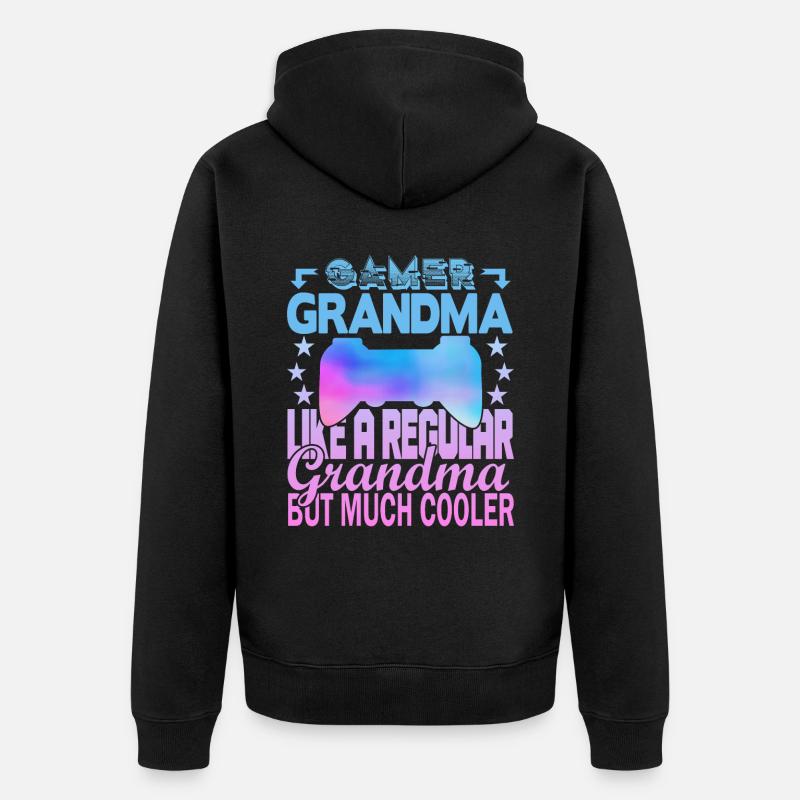 Grand-mère joueuse - Veste à capuche bio Premium Unisexe - noir