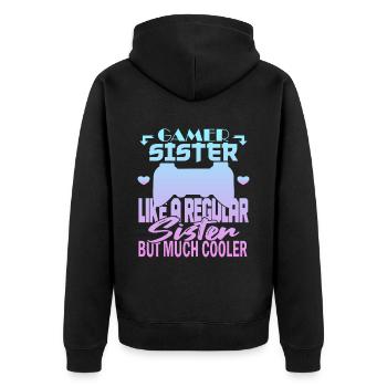 Sœur Gamer - Veste à capuche bio Premium Unisexe - noir - Dos - Nico (187cm)
