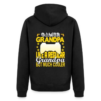 Grand-père joueur - Veste à capuche bio Premium Unisexe - noir - Dos - Nico (187cm)