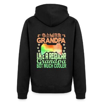 Grand-père joueur - Veste à capuche bio Premium Unisexe - noir - Dos - Nico (187cm)