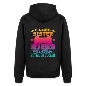 Sœur Gamer - Veste à capuche bio Premium Unisexe - noir - Dos - Nico (187cm)