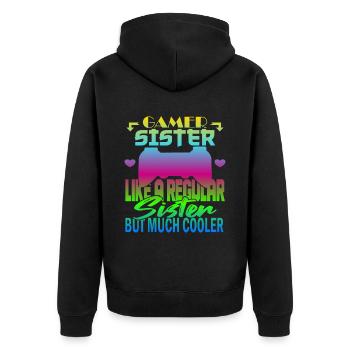 Sœur Gamer - Veste à capuche bio Premium Unisexe - noir - Dos - Nico (187cm)