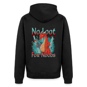 No Loot for Noobs - Mmorpg - Unisex Premium Organic Zip Hoodie - black - Back - Nico (187cm)