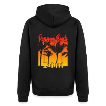 Papenoo Beach Tahiti - Veste à capuche bio Premium Unisexe - noir - Dos - Nico (187cm)