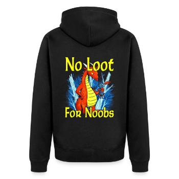 No Loot for Noobs - Mmorpg - Unisex Premium Organic Zip Hoodie - black - Back - Nico (187cm)