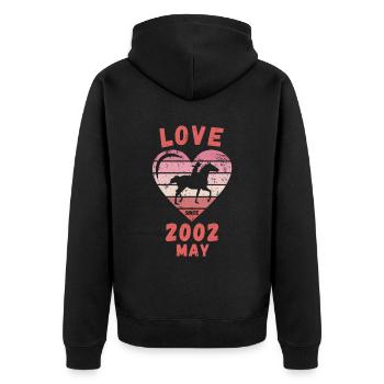 Love Horse Riding Birthday May 2002 - Unisex Premium Organic Zip Hoodie - black - Back - Nico (187cm)