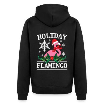 Vacances Flamingo Lover Joyeux Noël Jour de Noël - Veste à capuche bio Premium Unisexe - noir - Dos - Nico (187cm)