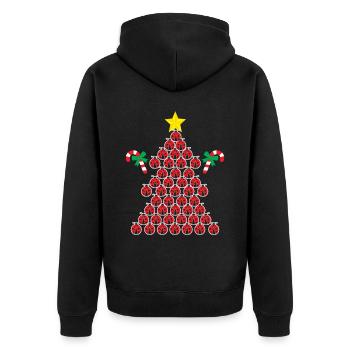 Ladybug Christmas Day Happy Holiday Santa Claus - Unisex Premium Organic Zip Hoodie - black - Back - Nico (187cm)