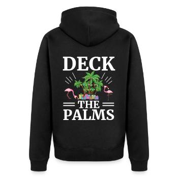 Deck The Palms Flamingo Lover Joyeux Noël - Veste à capuche bio Premium Unisexe - noir - Dos - Nico (187cm)