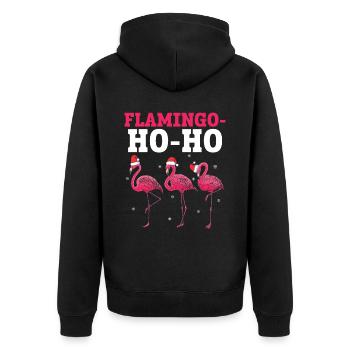 Pink Flamingo Lover Bird Joyeux Noël Jour de Noël - Veste à capuche bio Premium Unisexe - noir - Dos - Nico (187cm)