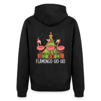Pink Flamingo Lover Bird Joyeux Noël Jour de Noël - Veste à capuche bio Premium Unisexe - noir - Dos - Nico (187cm)