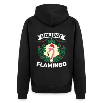 Vacances Flamingo Lover Joyeux Noël Jour de Noël - Veste à capuche bio Premium Unisexe - noir - Dos - Nico (187cm)